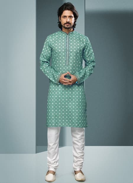 Light Green Colour Vol 27 New Latest Designer Party Wear Cotton Kurta With Pant Collection 1584